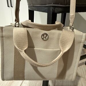 Lululemon two tone canvas mini tote bag